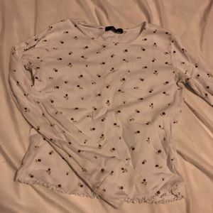 Long sleeve lettuce edge shirt